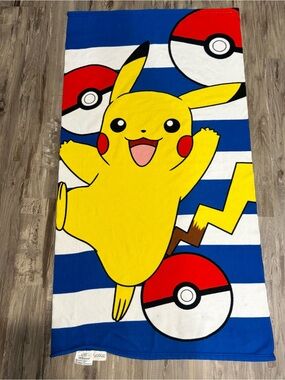 Pokemon Official Beach Pikachu Beach Towel Multi-Color By Northwest